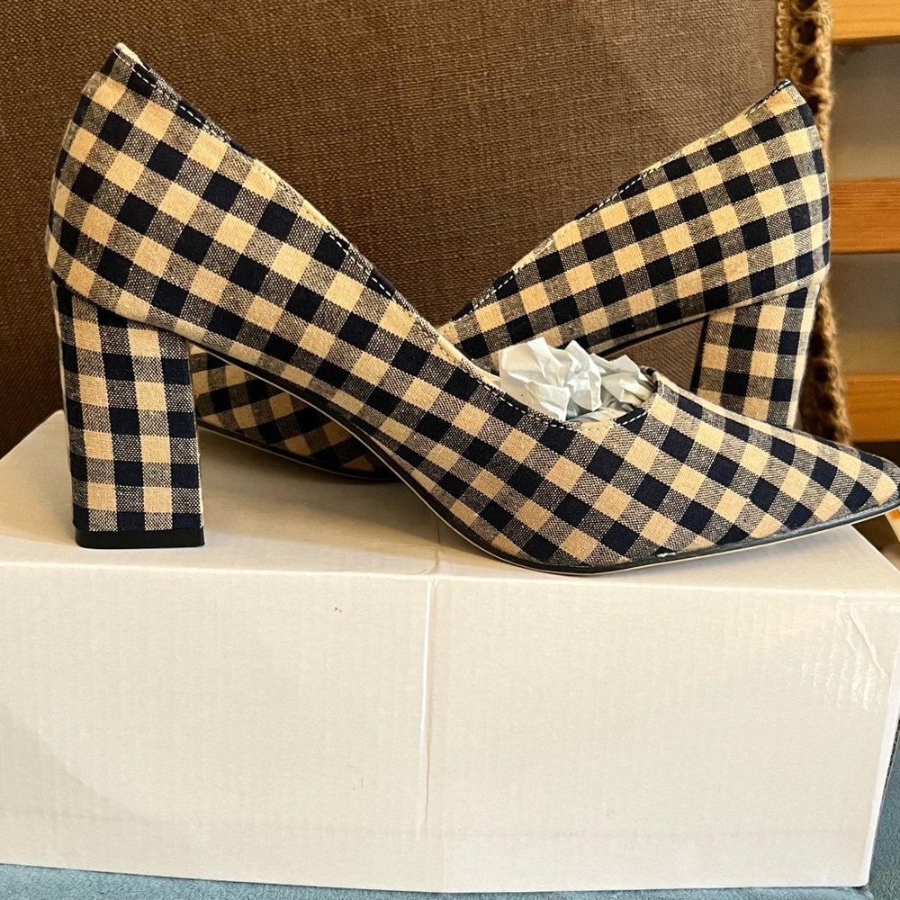 Checkered block heels